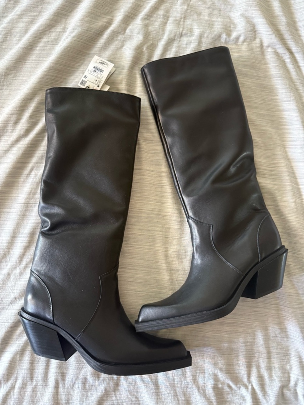 NWT Black Women's Knee-High Cowboy Boots